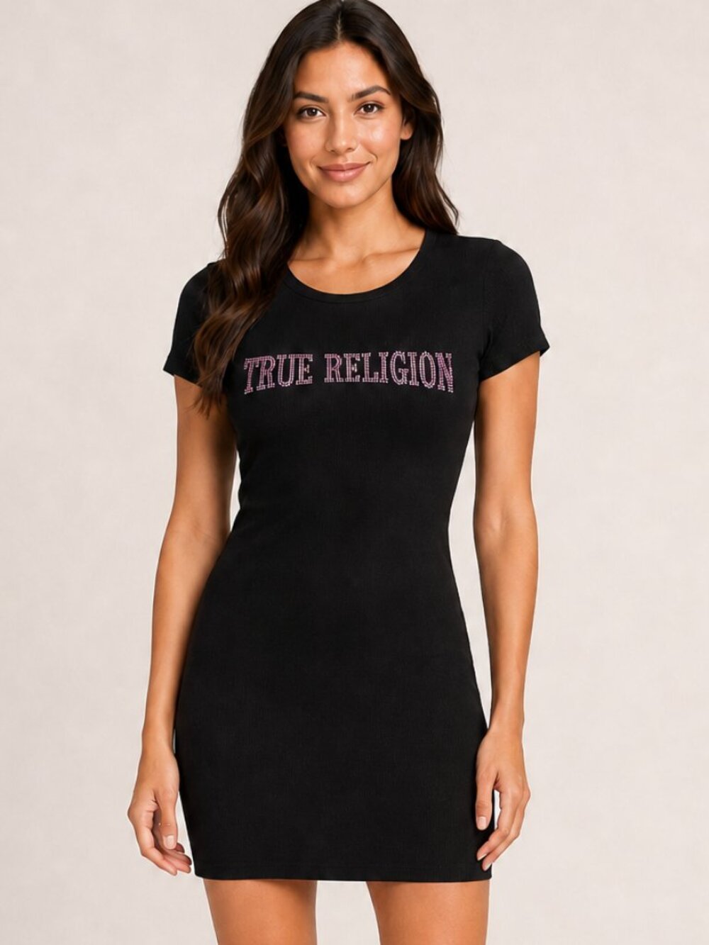 True Religion Black Rhinestone Dress Large